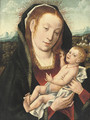 The Virgin and Child in an extensive wooded landscape - (after) Jan Provost