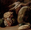 Melons and root vegetables in a basket, a fragment - (after) Giacomo Ceruti (Il Pitocchetto)