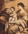 The Madonna and Child with Saint Francis - en grisaille - (after) Carlo Maratta Or Maratti