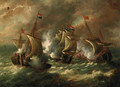 A naval engagement - Dutch School