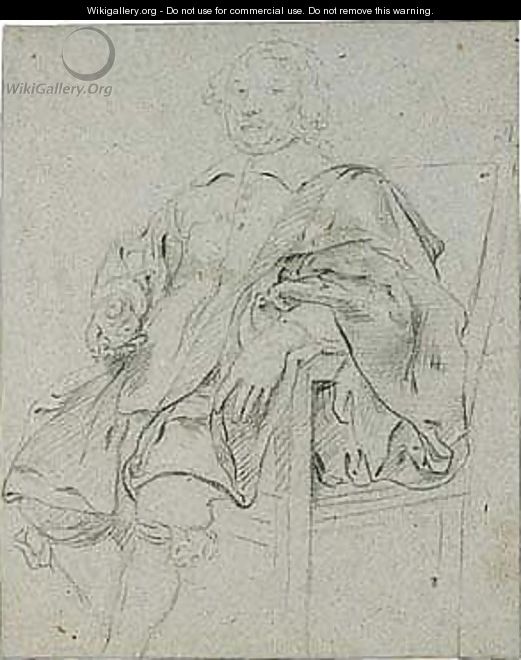 Study for a portrait of a seated gentleman - Flemish School