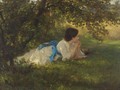 Girl In A Blue Sash - Wilhelm Amberg