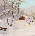 Mountain cabin under snow - Ivan Fedorovich Choultse