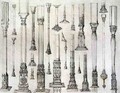 Persian and Turkish wooden column designs, from 'Art and Industry' - (after) Albanis de Beaumont, Jean Francois