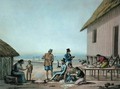 Agagna, Guam Domestic Activities, from 'Voyage Autour du Monde sur les Corvettes de L'Uranie 1817-20' - (after) Arago, Jacques Etienne Victor