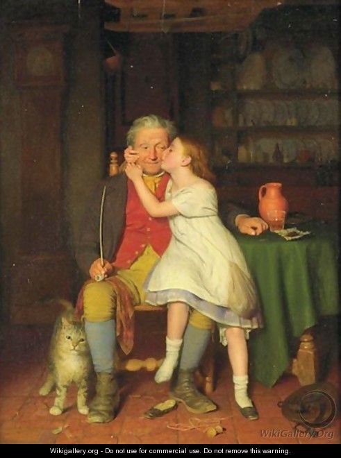 Kissing Grandpa Edward Thompson Dav