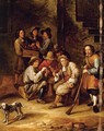 Figures Drinking And Gambling In A Courtyard - Gillis van Tilborgh