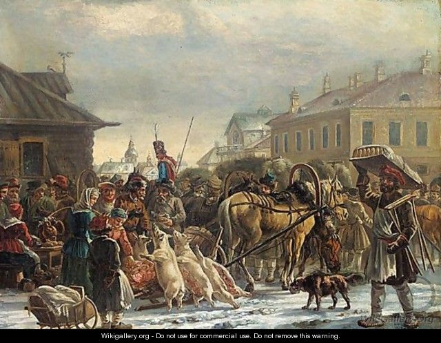 The Hay Market, St. Petersburg, C.1820 - Alexander Ossipovitch Orlovsky ...