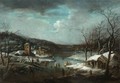 A Skating Scene With A Town Beyond - (after) Jan-Pieter Van Bredael