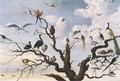 A Pheasant, A Peacock And Other Birds In A Tree - (after) Jacob Bouttats