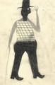 Man With Checked Shirt And Cane - Bill Traylor