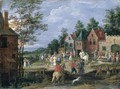 A Village Scene With Figures Dancing And Merrymaking Before A Tavern - (after) Jan The Elder Brueghel