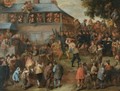 A Crowded Duelling Scene Before A House - Dutch School