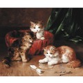 Three Young Kittens - Alphonse de Neuville