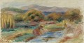 Laveuse Dans Un Paysage - Pierre Auguste Renoir