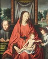 The Holy Family With An Angel Offering The Christ Child A Bunch Of Grapes - (after) Cleve, Joos van
