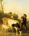 Tending The Herd - Edmond Jean Baptiste Tschaggeny