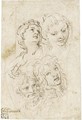 Study Of Four Heads And A Hand - Carlo Maratta or Maratti
