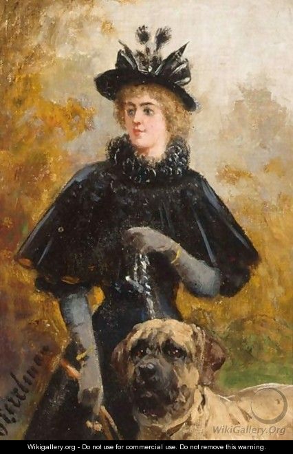 A Lady With A Dog - Otto Eerelman - WikiGallery.org, the largest ...