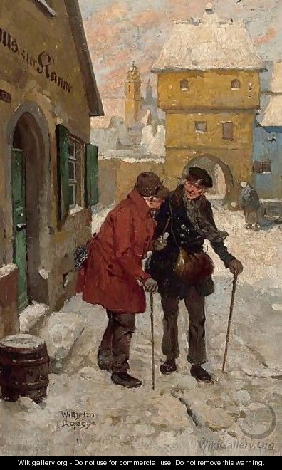 Travellers In A Snow Covered Town - Wilhelm Sen Roegge - WikiGallery ...