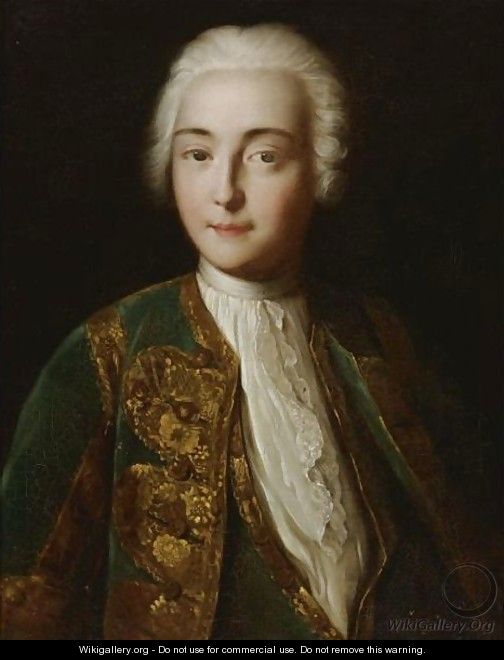 Portrait Of A Young Man In A Powdered Wig - (after) Pietro Antonio Rotari