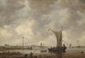 River Estuary With Shipping And Fishermen On The Shore - Jan van Goyen