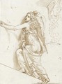 A Winged Female Figure Holding A Wreath - Giulio Pippi (Giulio Romano)