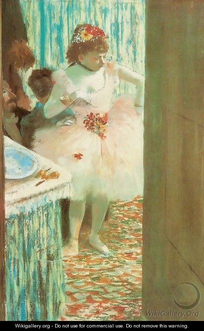 Ballet Dancer in Her Dressing Room - Edgar Degas - WikiGallery.org, the ...
